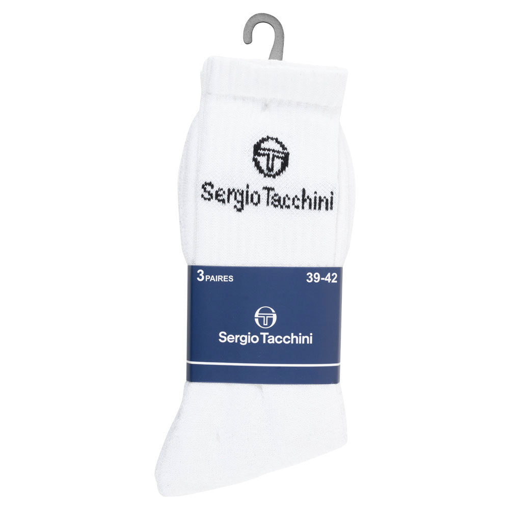 Sergio Tacchini Unisex Tennissokken 3 Paar wit 93230832