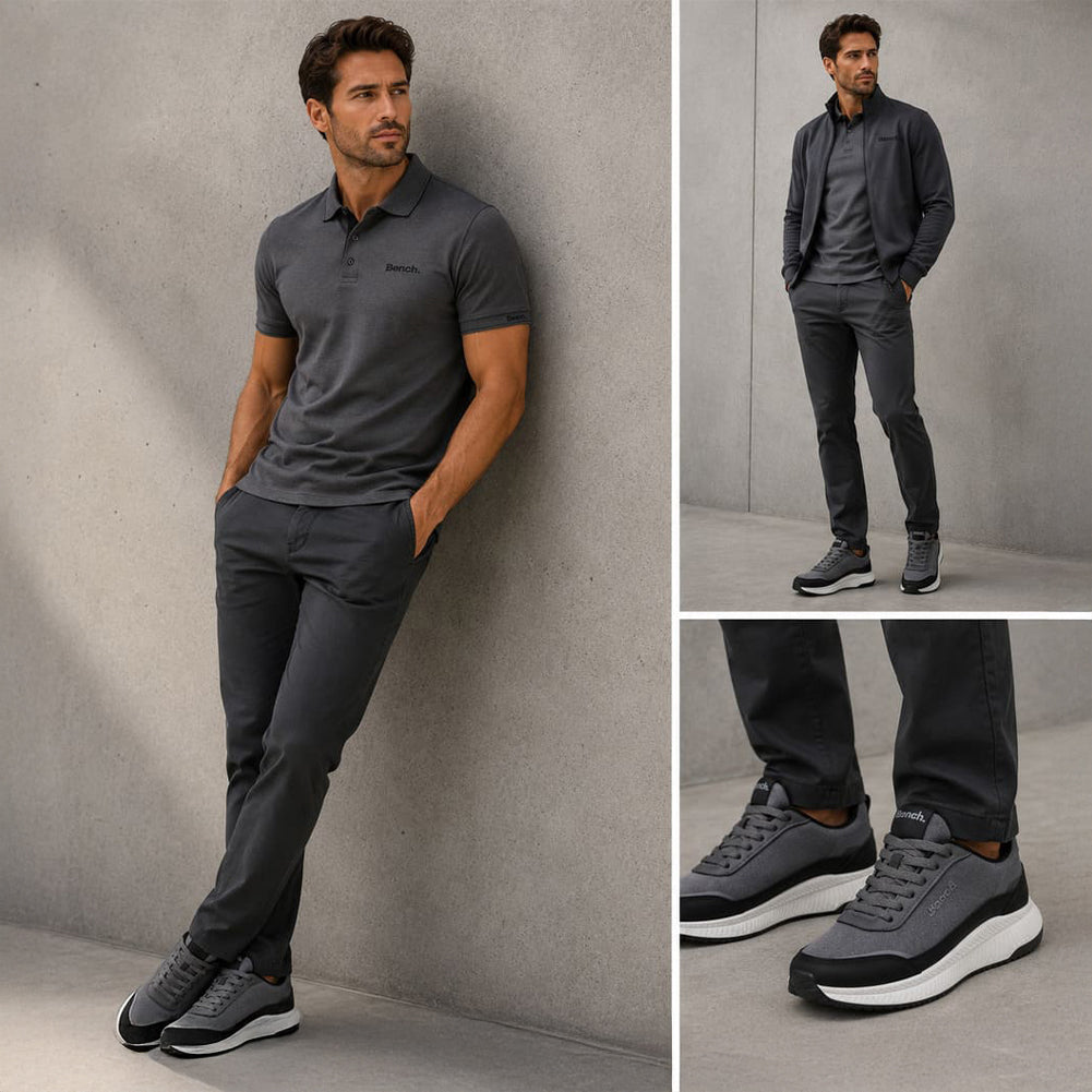 Bench Dovestone heren sneakers grijs zwart BEN1027-X26