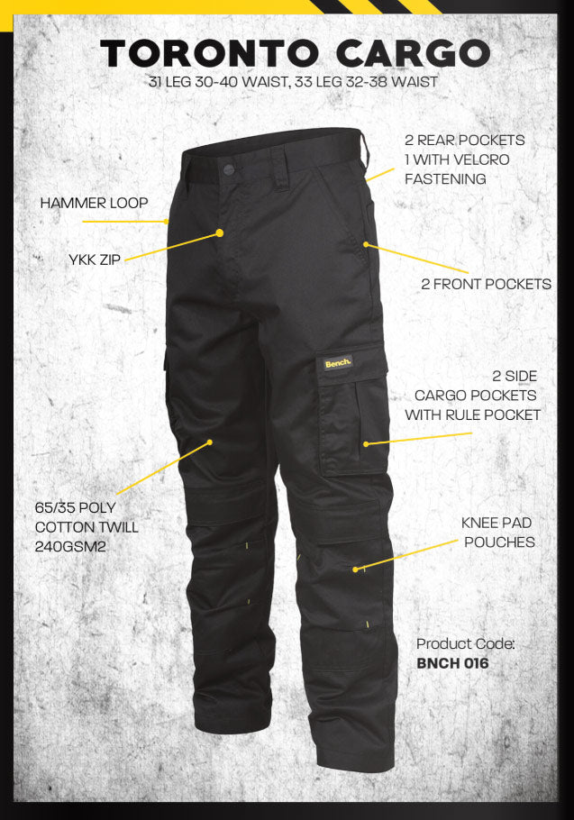 Bench Workwear Toronto Heren Werkbroek BNCH 016-Black