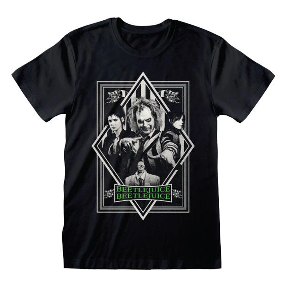 Beetlejuice Zwart-Wit Poster Effen Heren T-Shirt BTL08853TSB