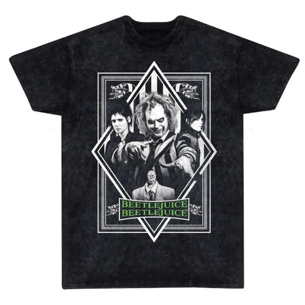Beetlejuice ZW Poster Snow Wash Heren T-Shirt BTL08854TSB