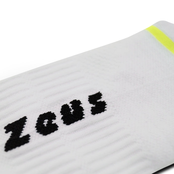Zeus Thunder lange speciale trainingssokken wit neongeel