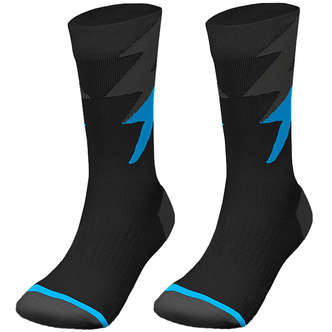 Zeus Thunder lange speciale trainingssokken zwart royal
