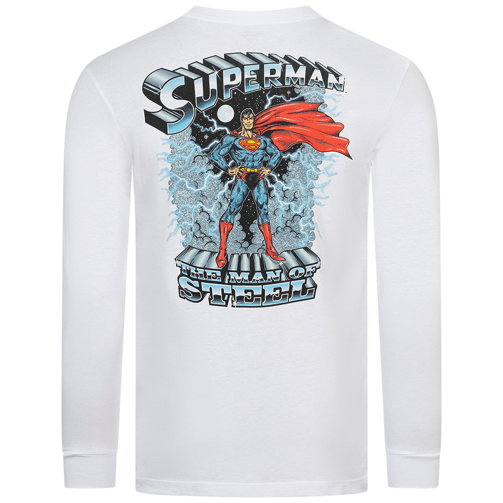 SUPERMAN DC COMICS Lightning Heren T-shirt Lange Mouw CDMLS033WHT