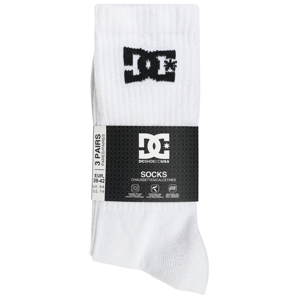 DC Shoes Sport Crew Unisex Sokken 3 paar wit DC-01 CREW