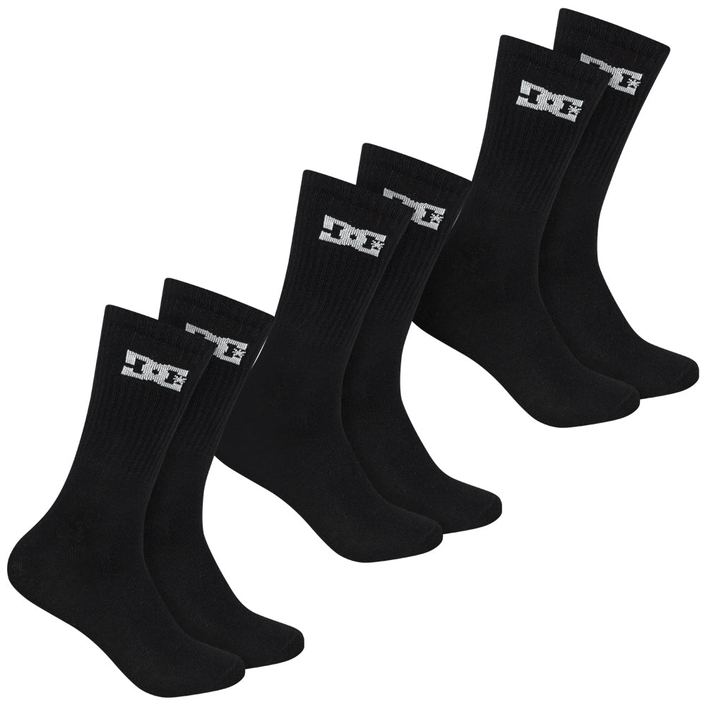 DC Shoes Sports Crew Uniseks Sokken 3 paar zwart DC-02 CREW