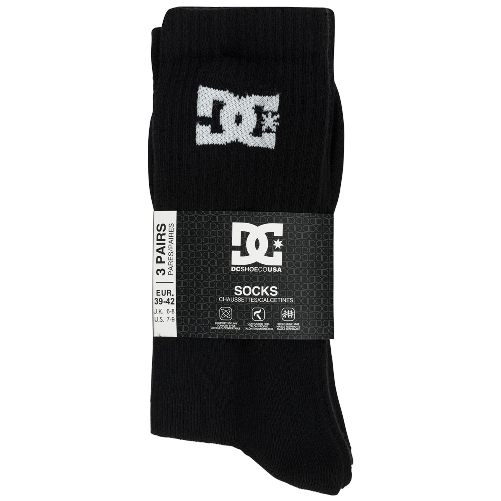 DC Shoes Sports Crew Uniseks Sokken 3 paar zwart DC-02 CREW
