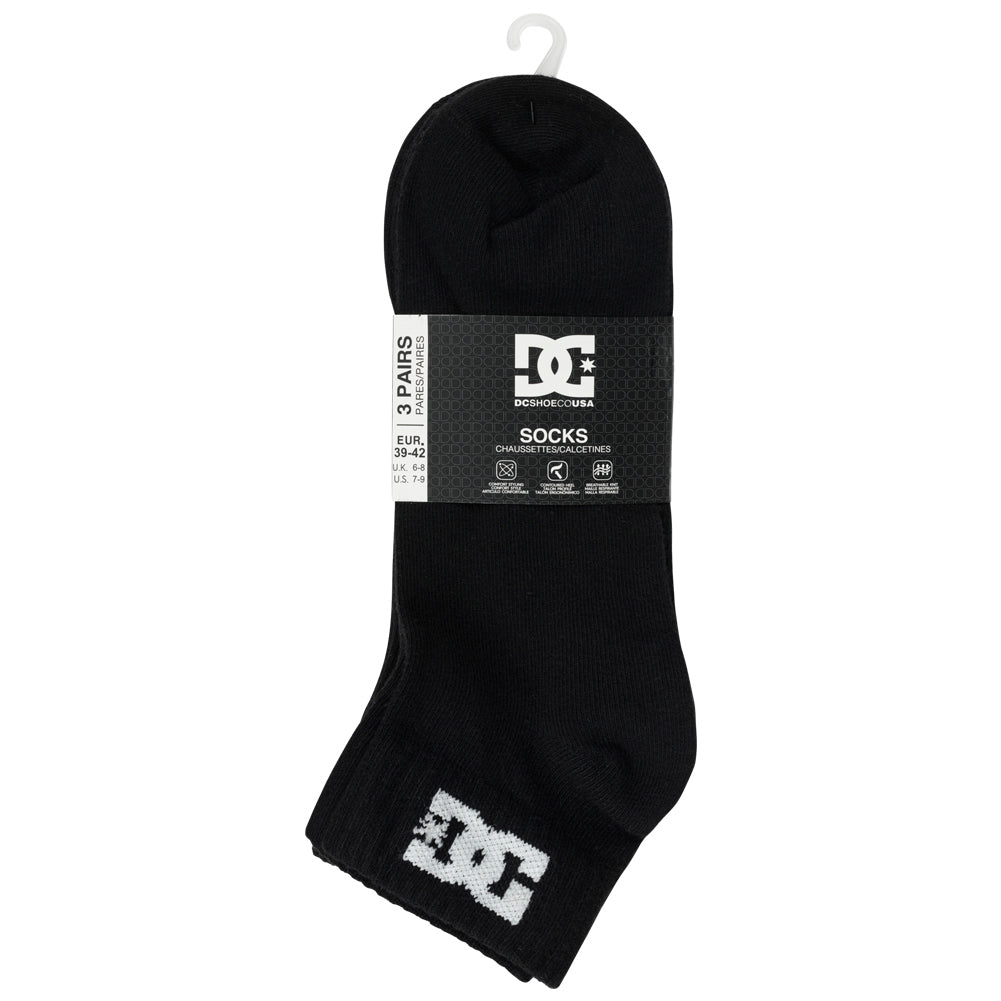 DC Shoes Quarter Unisex Sokken 3 Paar zwart DC-22 QUARTER