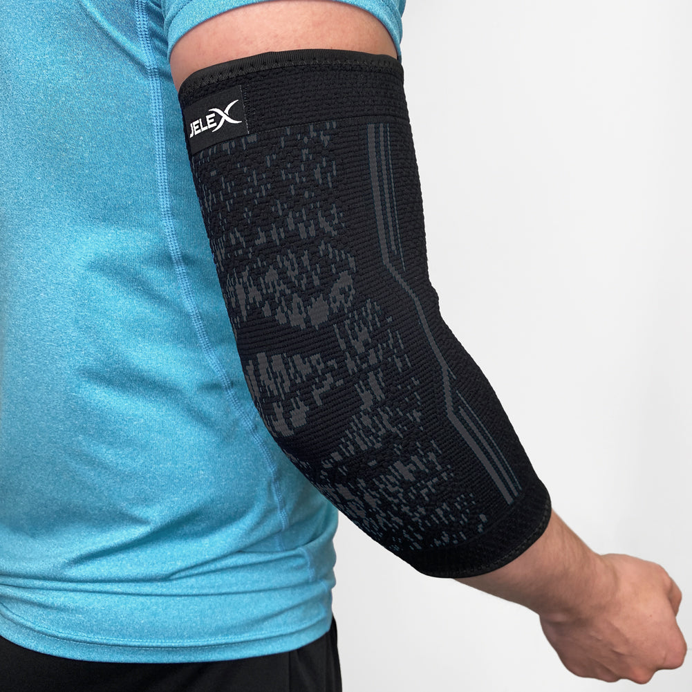JELEX Elbow Compressieband elleboogbandage zwart grijs
