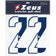 Zeus Strijknummer set 1-22 25 cm senior half marineblauw – Eén maat voor iedereen