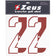 Zeus Strijknummer set 1-22 25 cm senior half rood – Eén maat voor iedereen