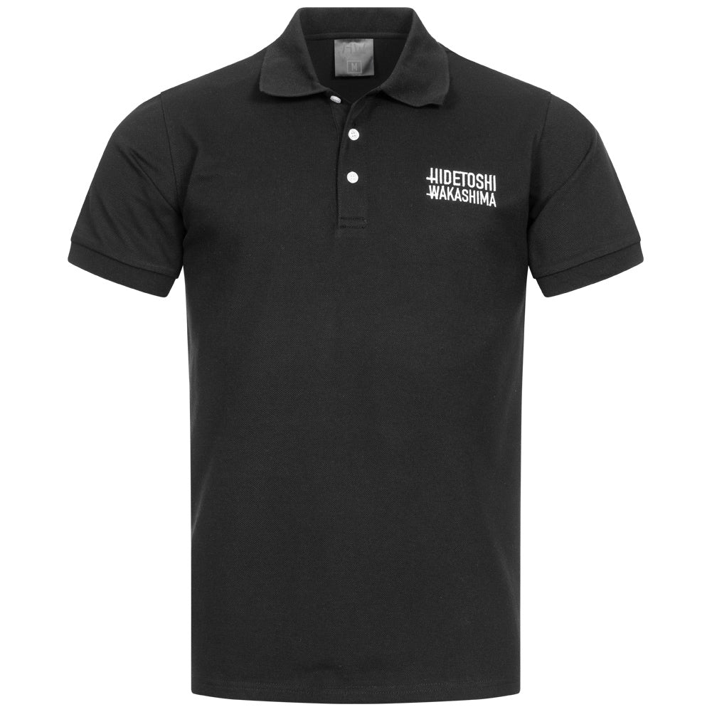 HIDETOSHI WAKASHIMA "Koshigaya" herenpoloshirt zwart