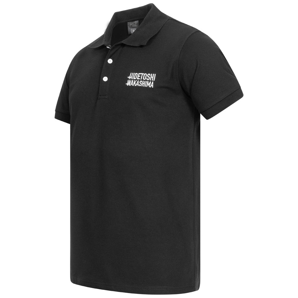 HIDETOSHI WAKASHIMA "Koshigaya" herenpoloshirt zwart