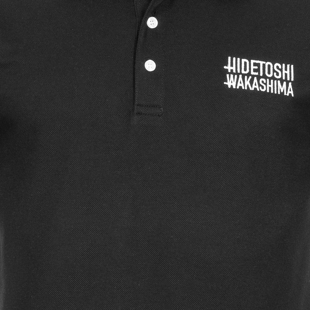 HIDETOSHI WAKASHIMA "Koshigaya" herenpoloshirt zwart