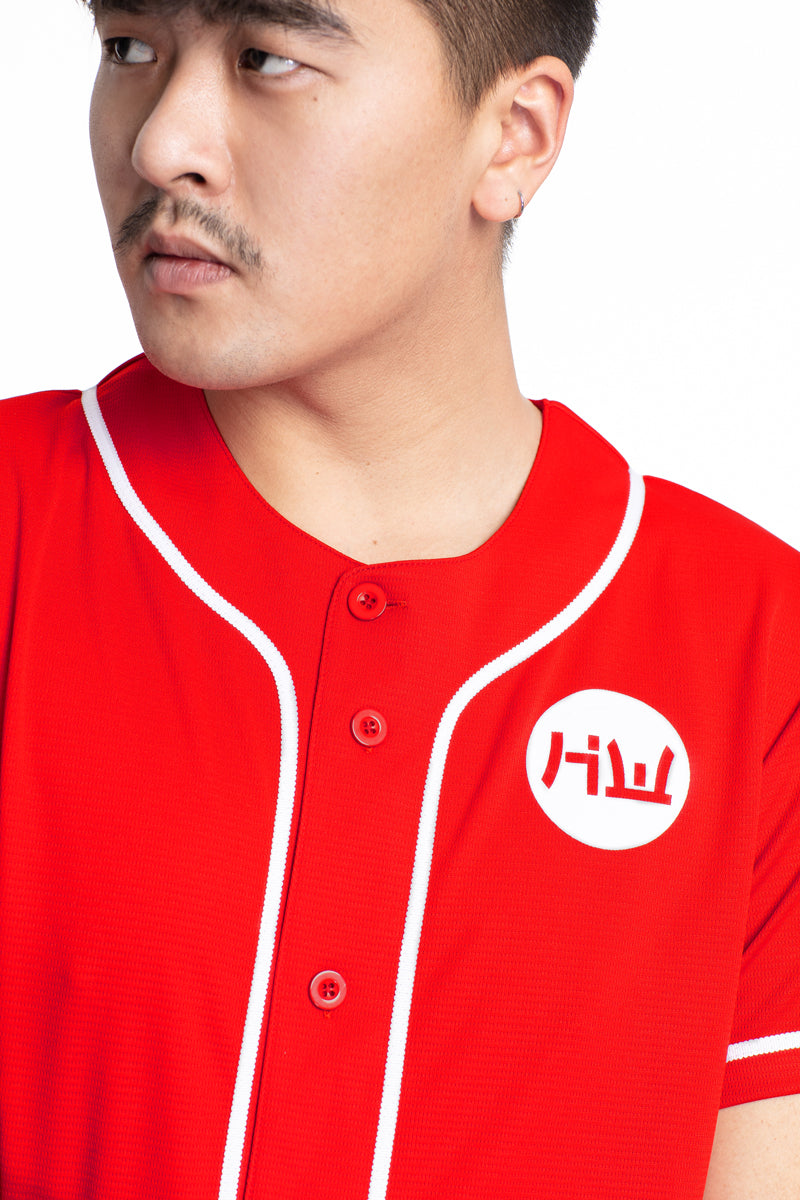 HIDETOSHI WAKASHIMA "BC Kiyota" Honkbalshirt rood voor heren