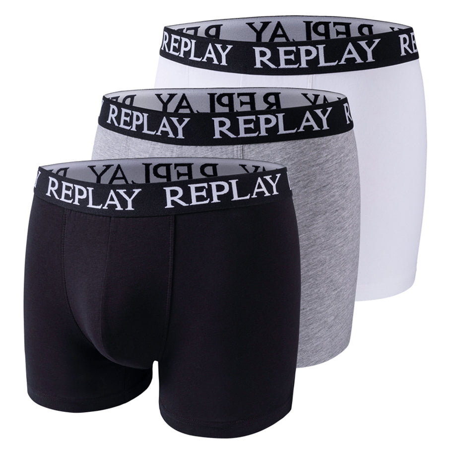 REPLAY Basic Cuff Logo Heren Boxershorts 3-pack I101102-N174