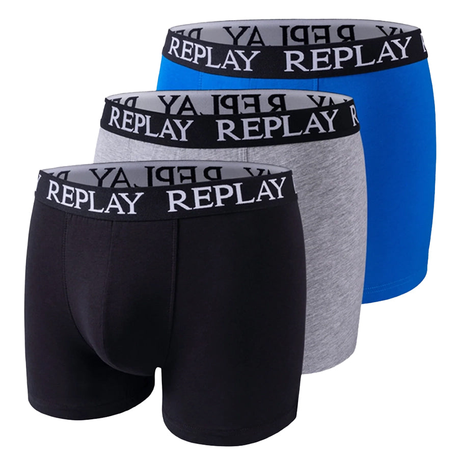 REPLAY Basic Cuff Logo Heren Boxershorts 3-pack I101102-N175