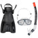 JELEX Deepsea Snorkelset met zwemvliezen zwart – 39-43