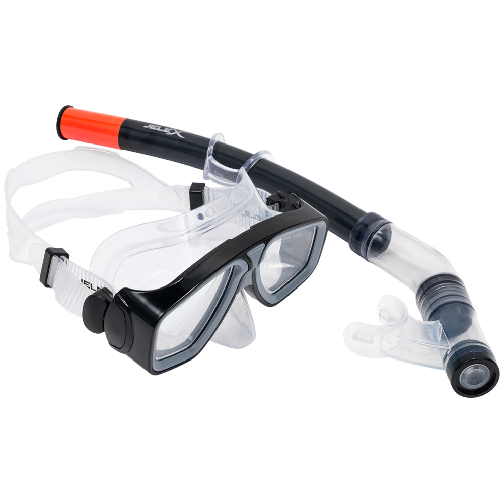 JELEX Deepsea Snorkelset met zwemvliezen zwart