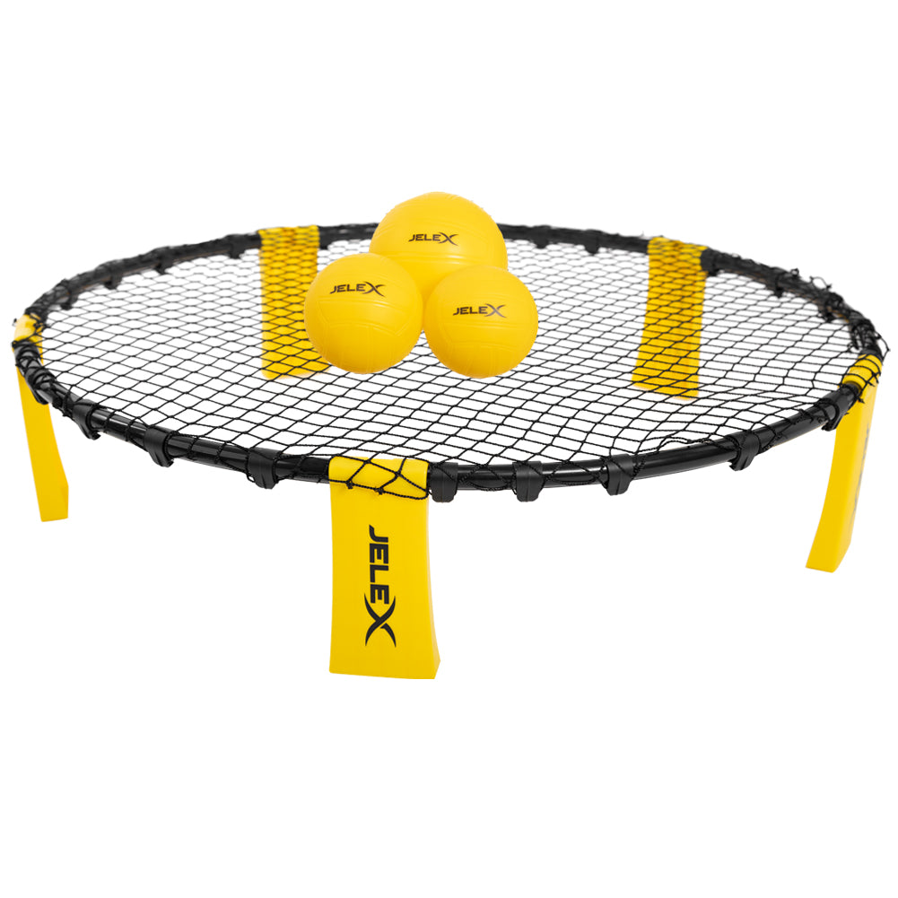 JELEX "Smash" roundnet 6-delige set met 3 gele ballen