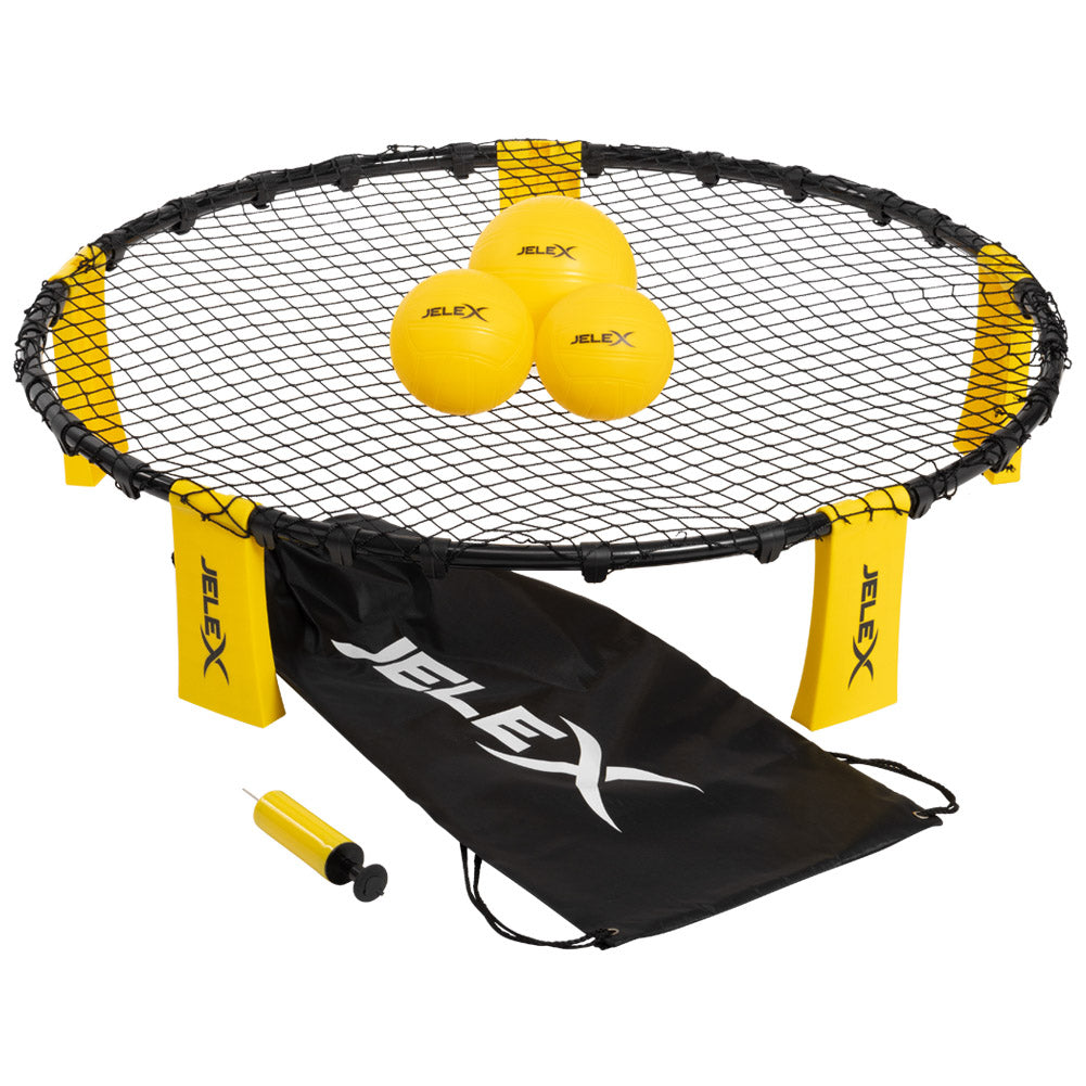 JELEX "Smash" roundnet 6-delige set met 3 gele ballen