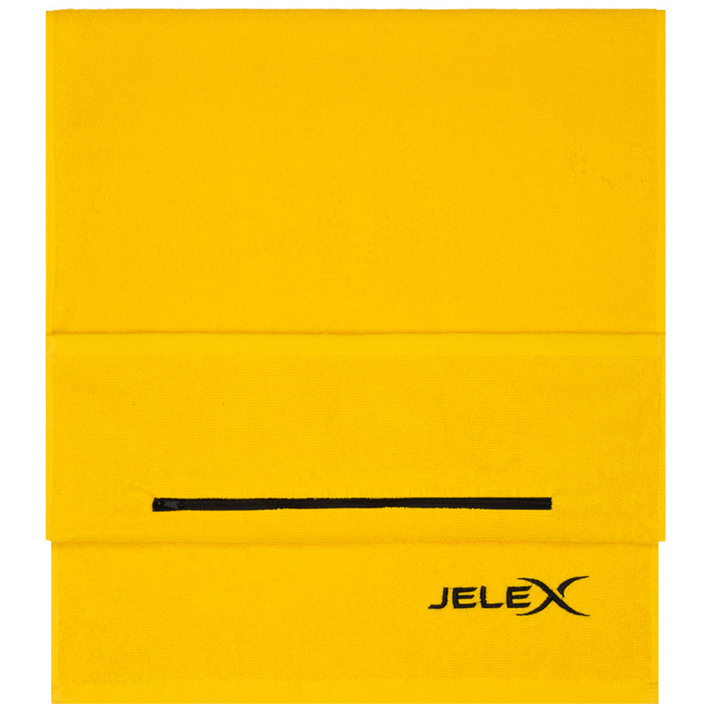 JELEX "100FIT" Fitnesshanddoek met ritsvak geel