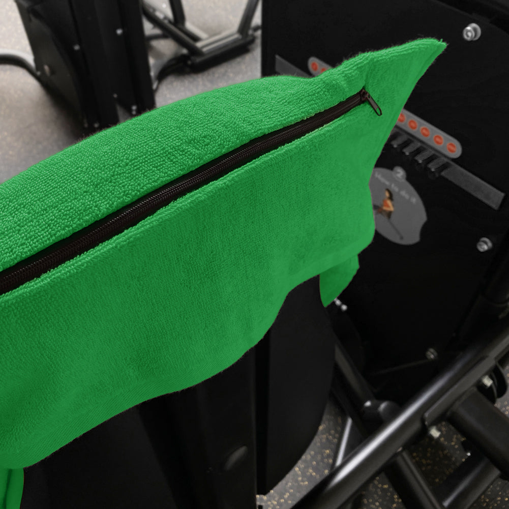 JELEX "100FIT" Fitnesshanddoek met ritsvak groen
