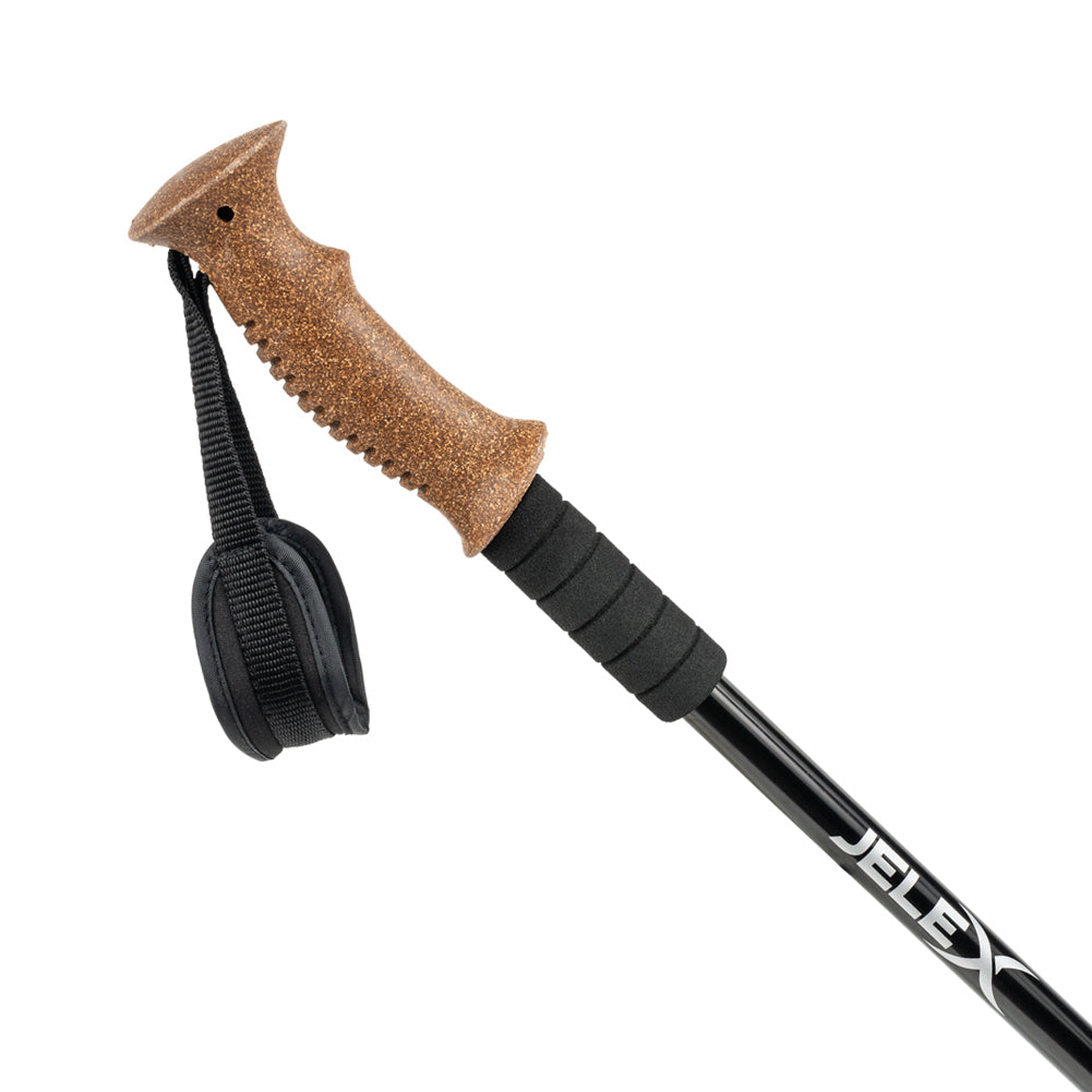 JELEX Nordic Walking stokken met kurk handvatten zwart