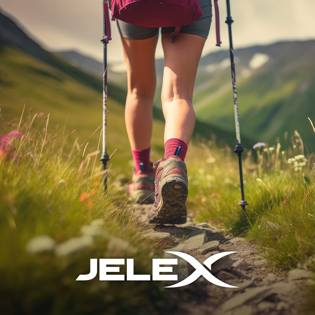 JELEX Nordic Walkingstokken met kurkgrepen rood
