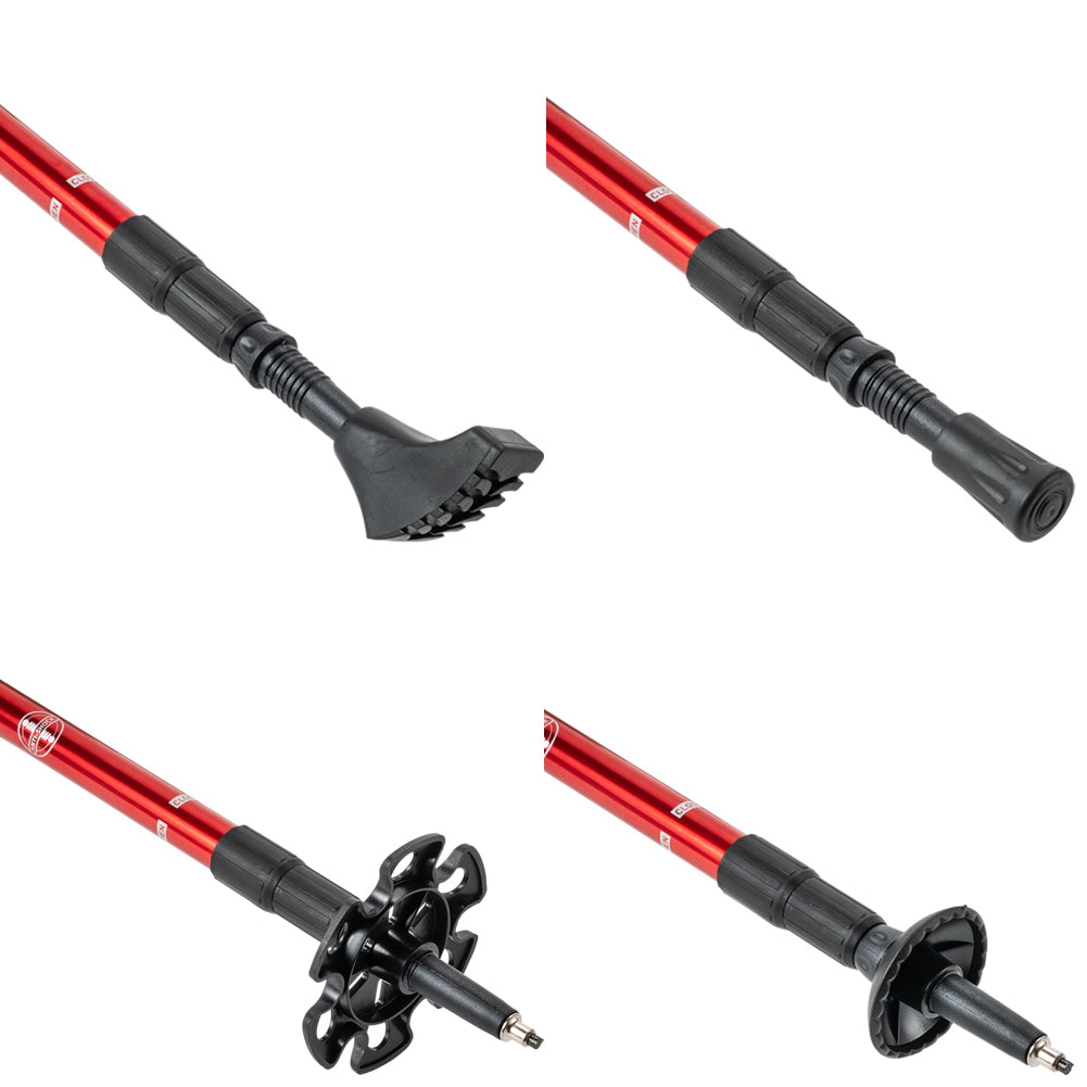 JELEX Nordic Walkingstokken met kurkgrepen rood