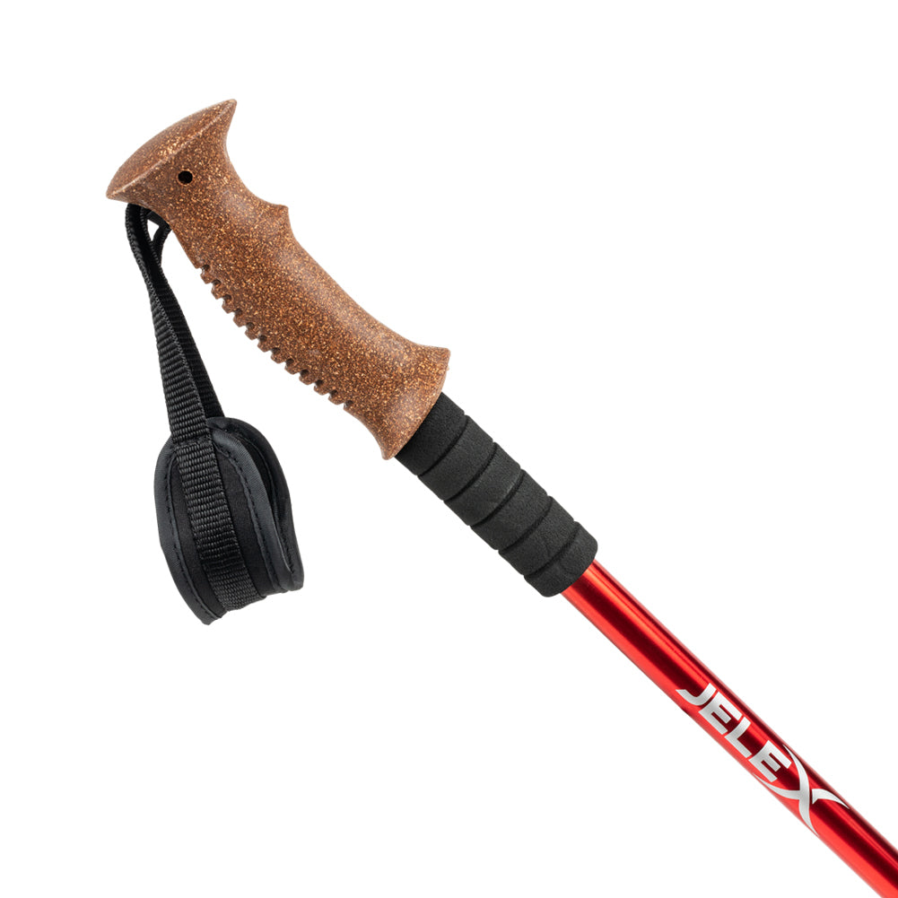 JELEX Nordic Walkingstokken met kurkgrepen rood