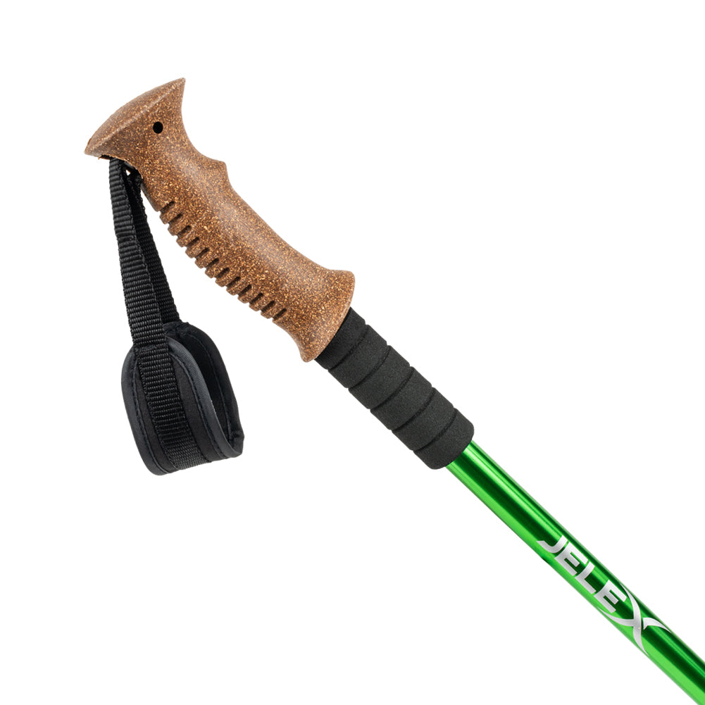 JELEX Wandelstokken met kurken handvatten groen