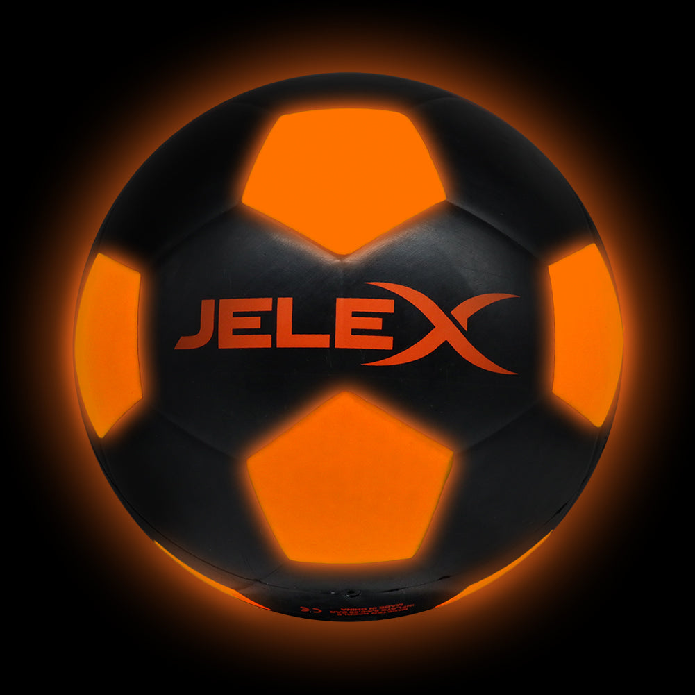JELEX "Neon" LED Licht Voetbal zwart/oranje