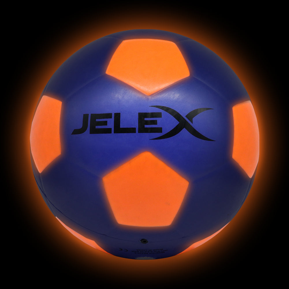 JELEX "Neon" LED lichtgevende voetbal blauw/oranje