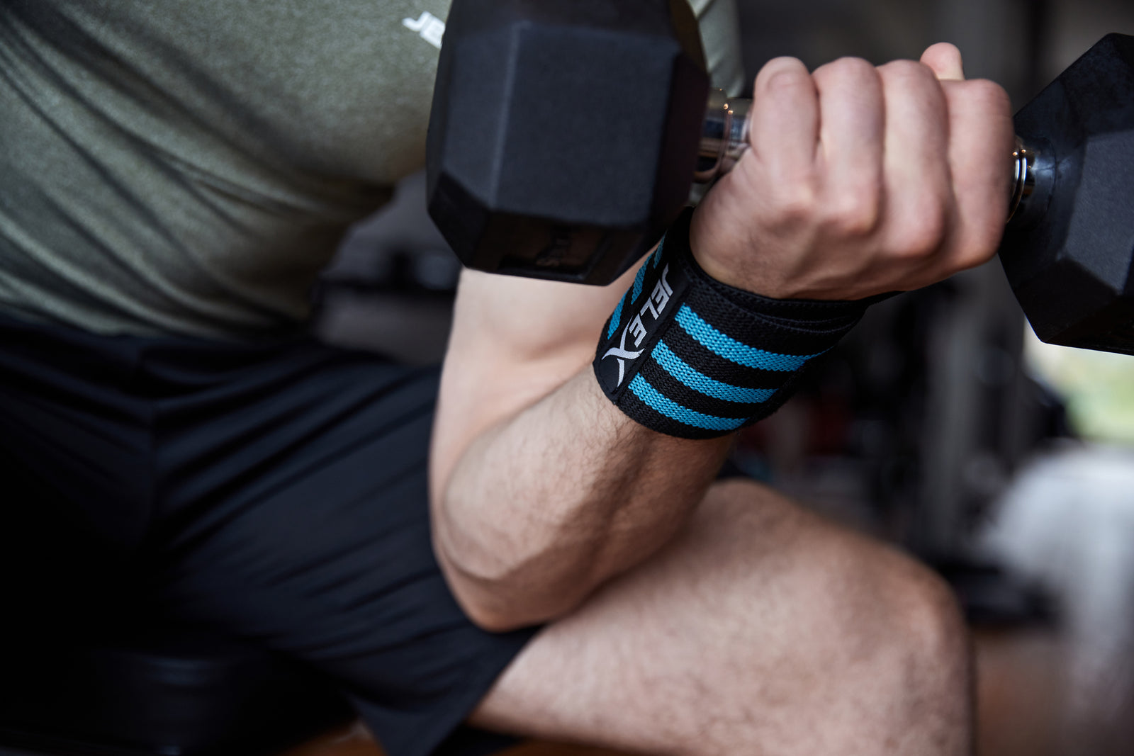 JELEX Strong Fitness polsbanden zwart-blauw