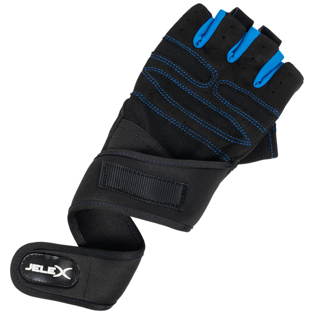 JELEX Fit Gevoerde trainingshandschoenen zwart-blauw