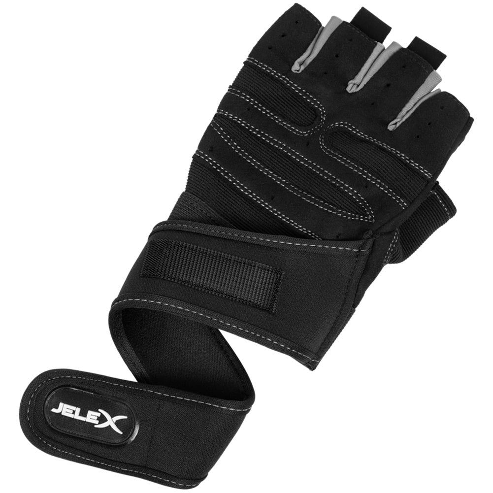 JELEX Fit Gevoerde trainingshandschoenen zwart-grijs