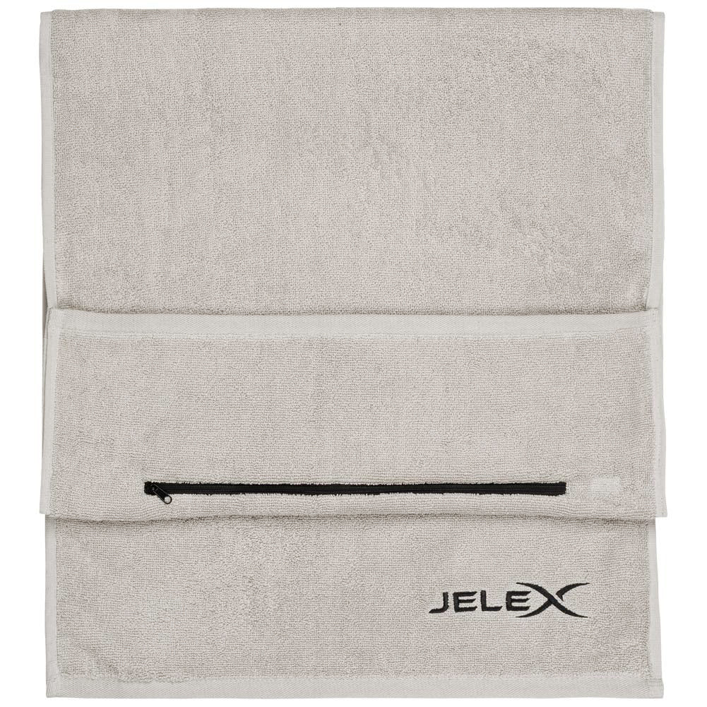 JELEX "100FIT" Fitness handdoek met zak grijs