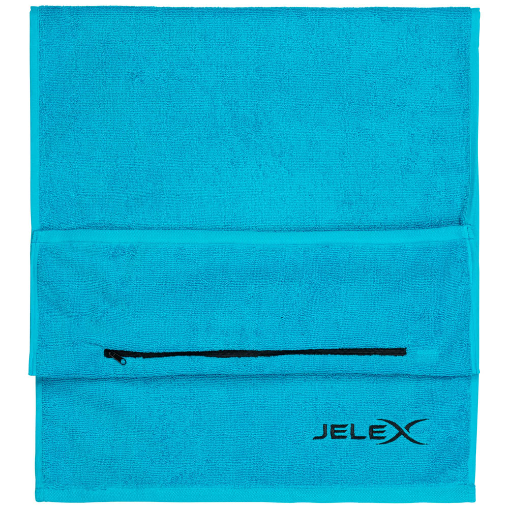 JELEX "100FIT" Fitness handdoek met zak turkoois