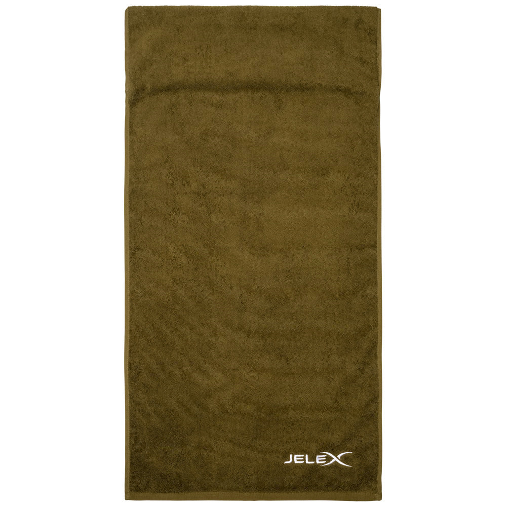JELEX "100FIT" Fitness handdoek met zak legergroen
