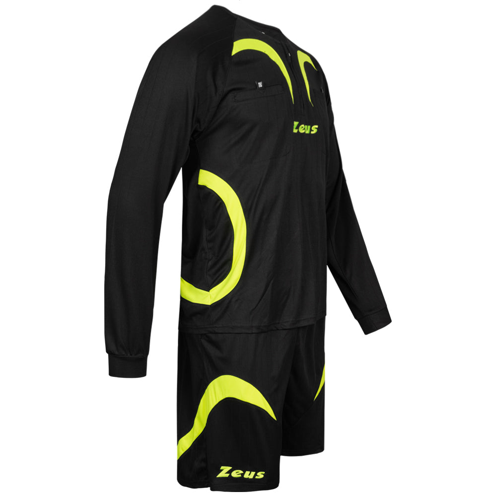Zeus Heren Scheidsrechter set met truitje en shorts Zwart