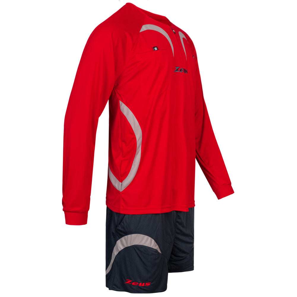 Zeus Heren Scheidsrechter set met truitje en shorts Rood
