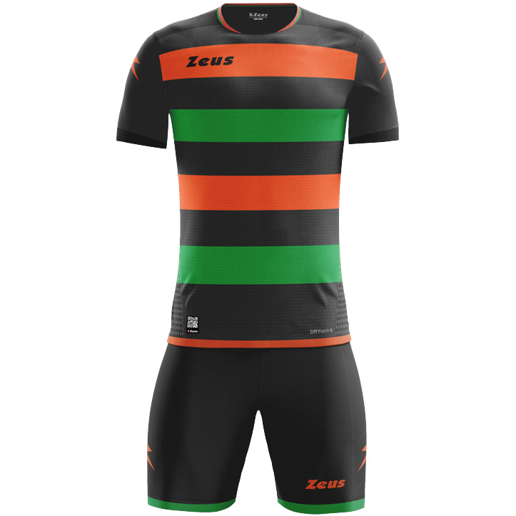 Zeus Icon Teamwear Set Trikot met shorts zwart oranje groen