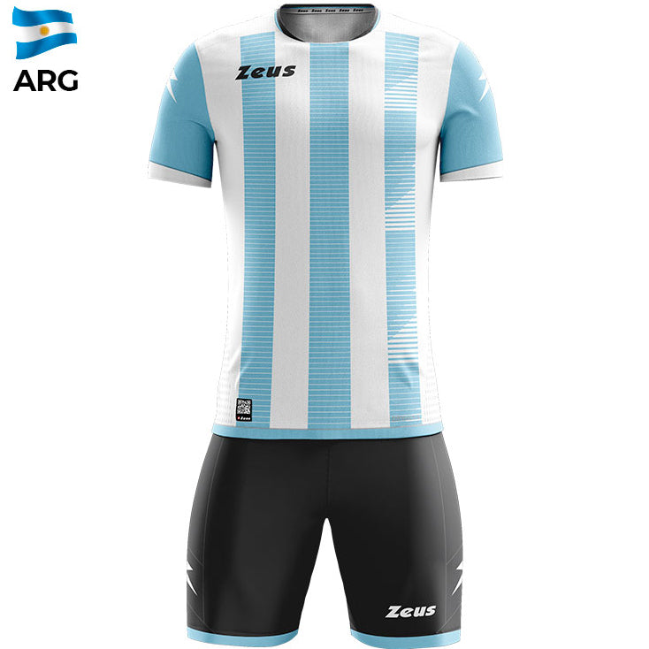 Zeus Mundial Teamkleding Set Shirt met Shorts wit sky