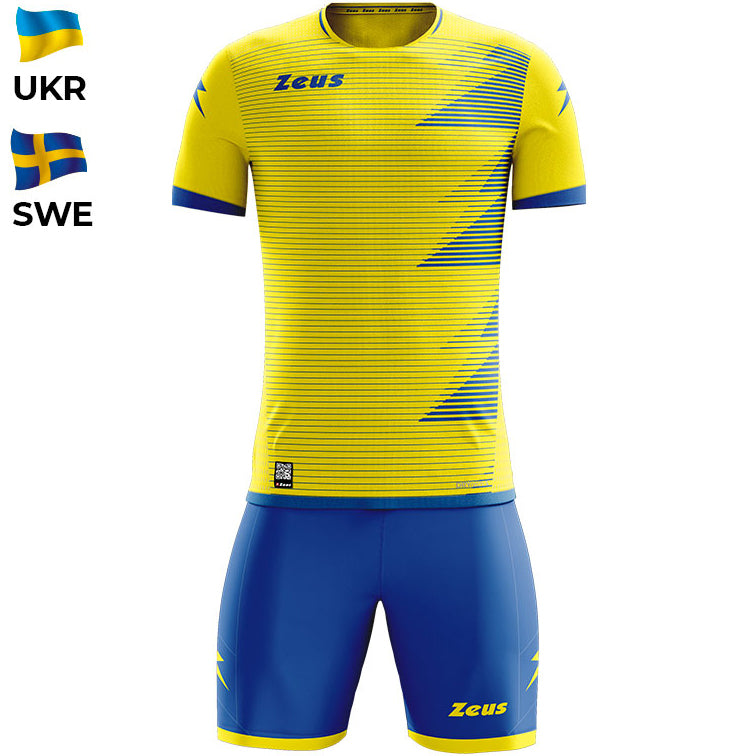 Zeus Mundial Teamwear Set T-shirt met shorts geel royal