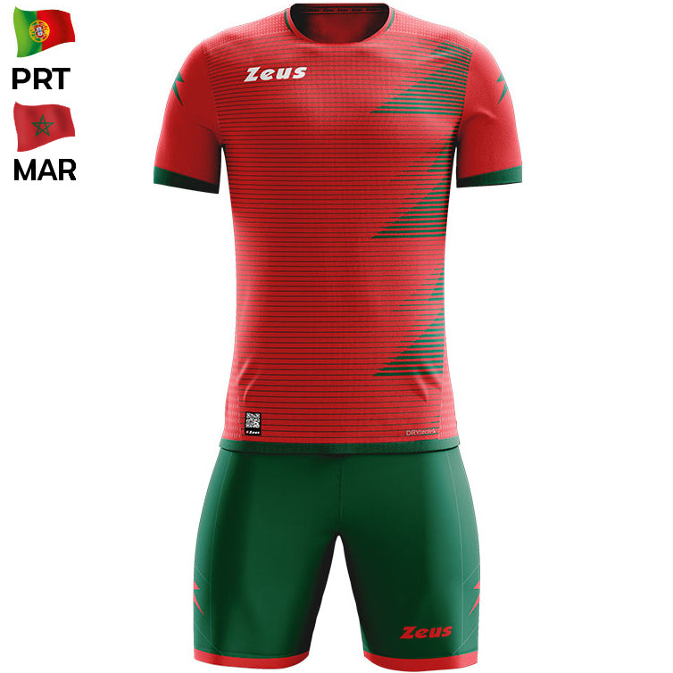 Zeus Mundial Teamwear Set Trikot met korte broek rood groen