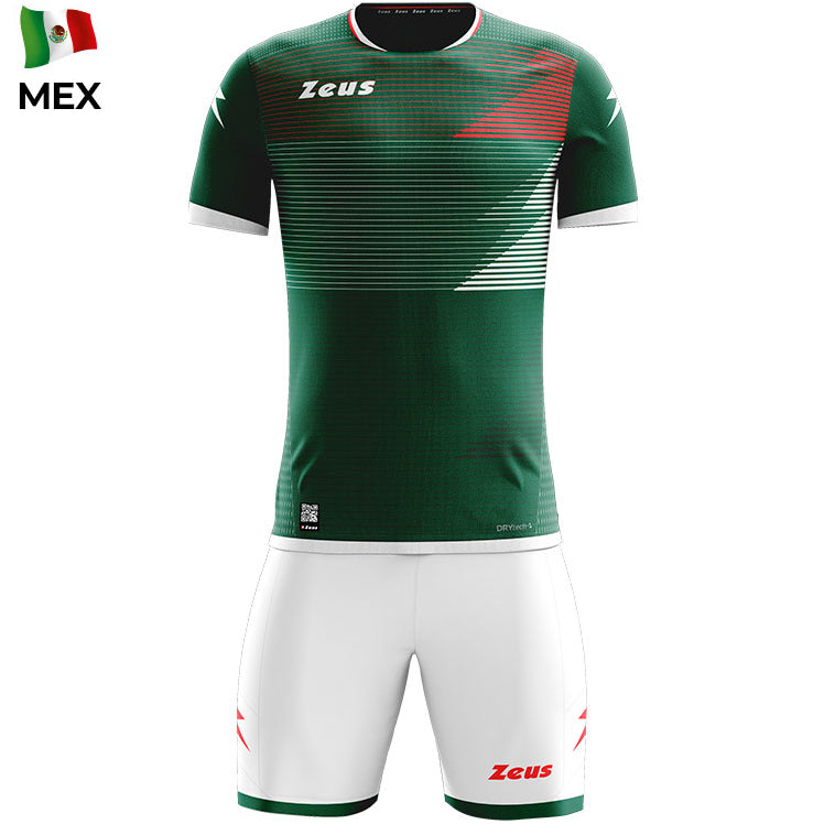 Zeus Mundial Teamwear Set T-shirt met korte broek groen wit
