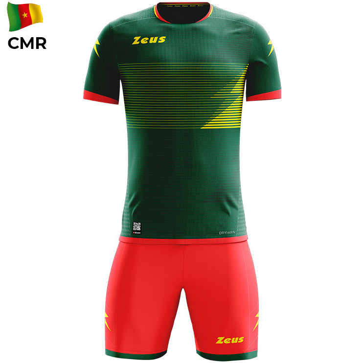 Zeus Mundial Teamkleding Set Shirt met korte broek groen rood