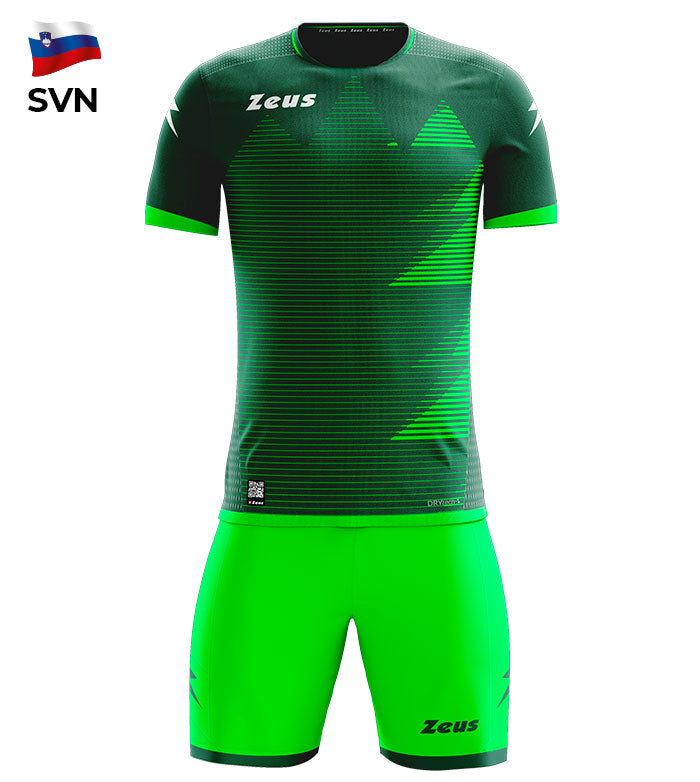 Zeus Mundial Teamkleding Set T-shirt met korte broek groen neon