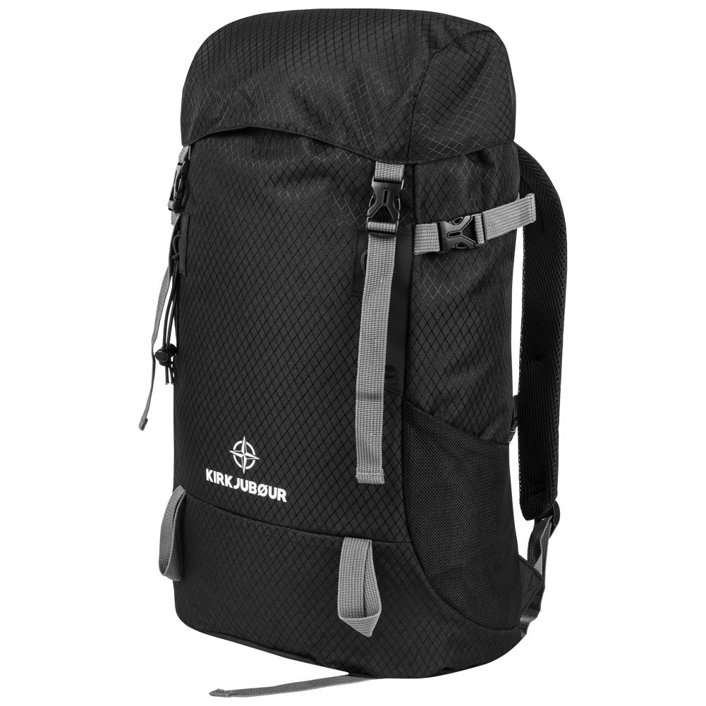 KIRKJUBØUR® "Abisko" Premium Outdoor Trekking Rugzak 30 L zwart